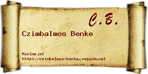 Czimbalmos Benke névjegykártya